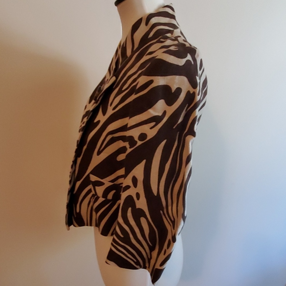 Michael Kors Zebra Print Linen Jacket - image 7